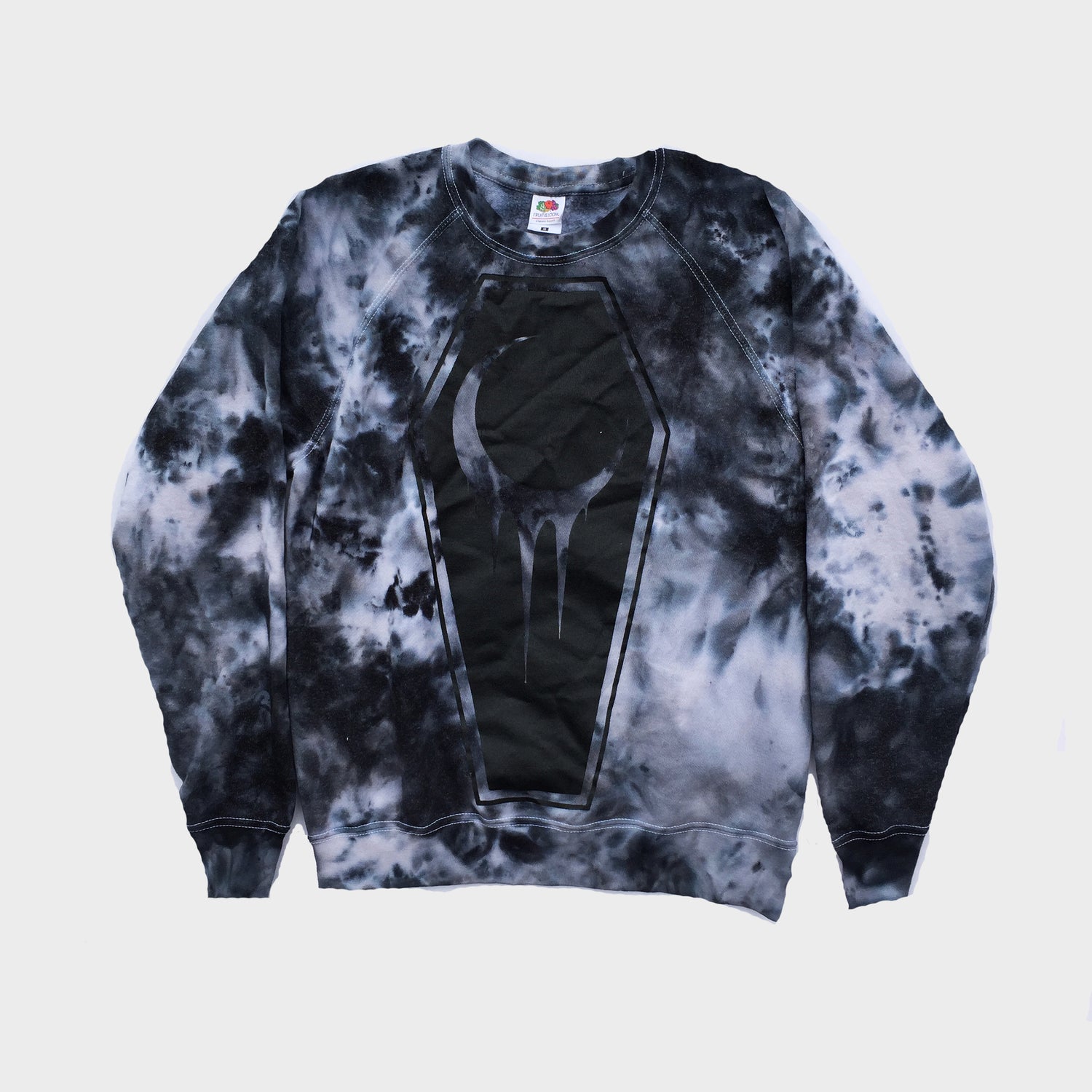 Crescent Coffin Grey Tie Dye Sweatshirt - Free Shipping - iimvclothing