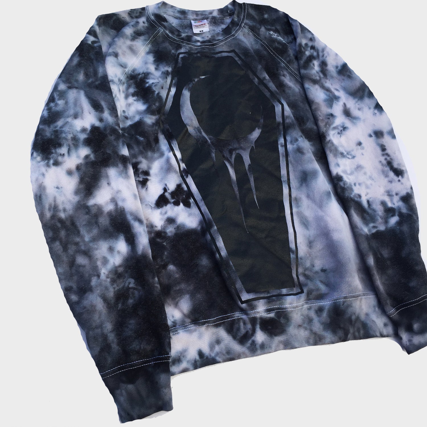 Crescent Coffin Grey Tie Dye Sweatshirt - Free Shipping - iimvclothing
