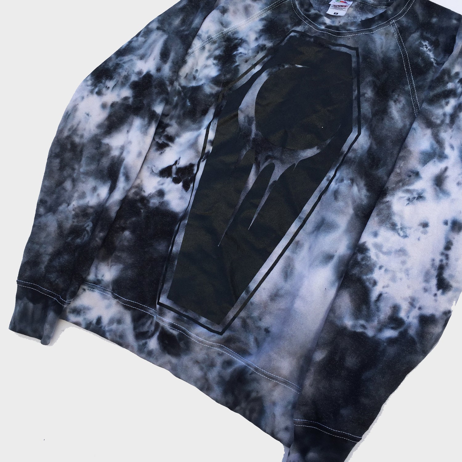 Crescent Coffin Grey Tie Dye Sweatshirt - Free Shipping - iimvclothing