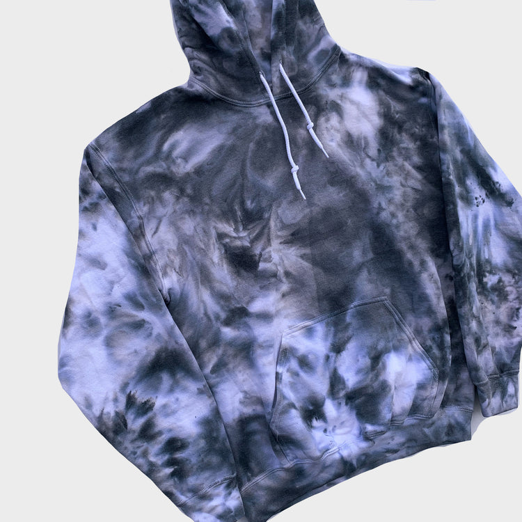 Grey/Black Tie Dye Hoodie - Free Shipping - iimvclothing