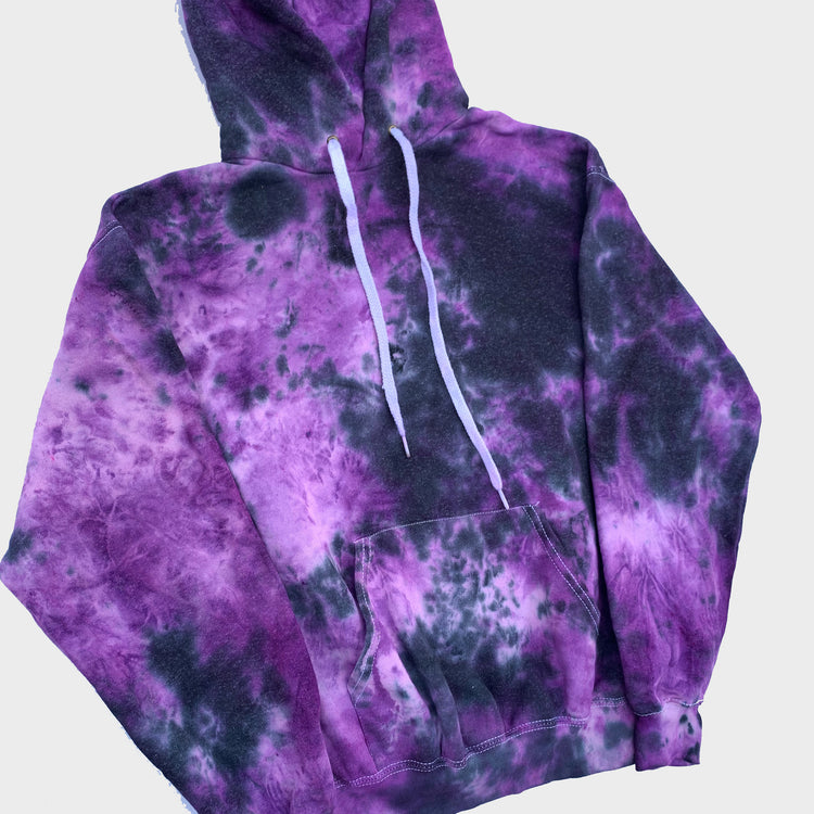 Purple/Black Tie Dye Hoodie - Free Shipping - iimvclothing