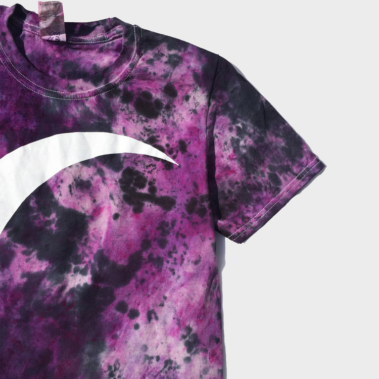 Crescent Moon Purple/Black Tie Dye T-shirt - Free Shipping - iimvclothing