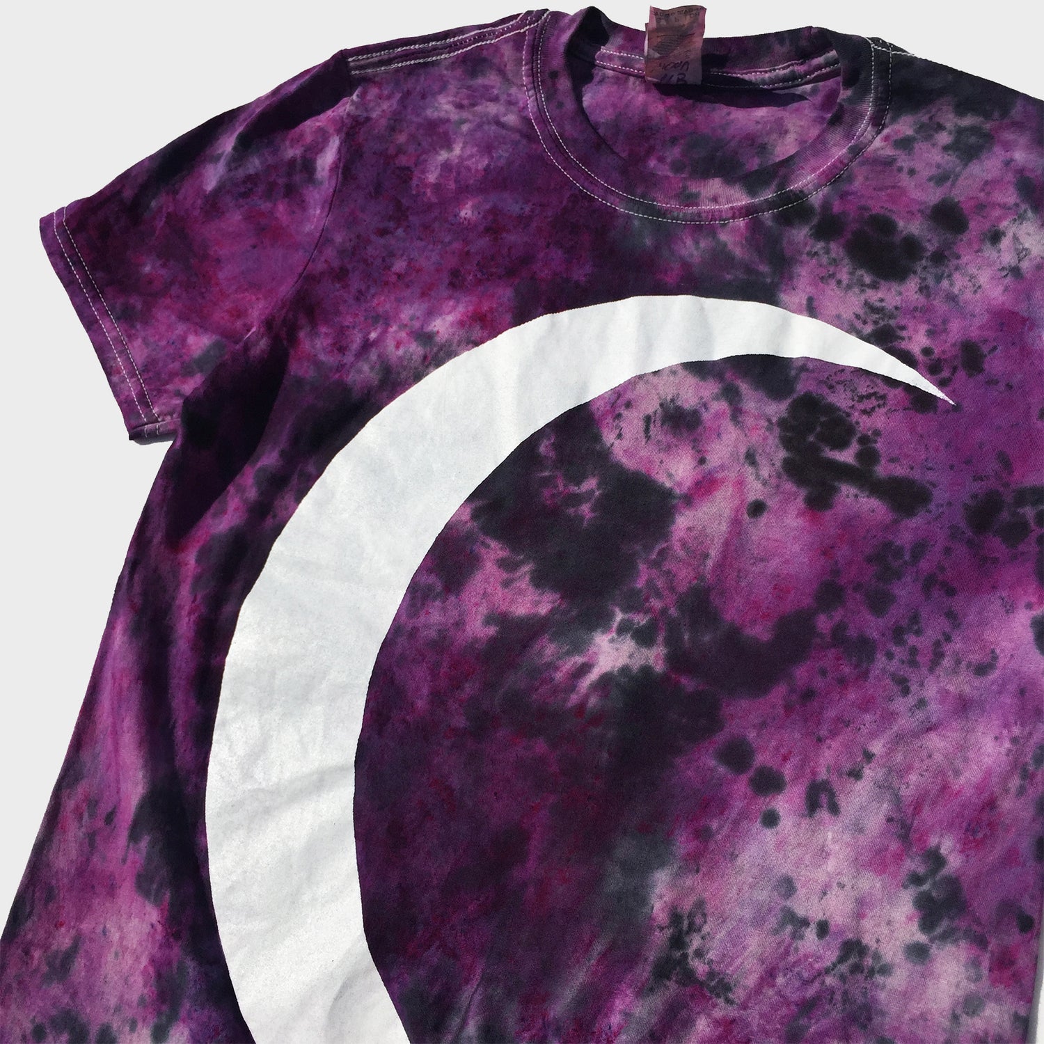 Crescent Moon Purple/Black Tie Dye T-shirt - Free Shipping - iimvclothing