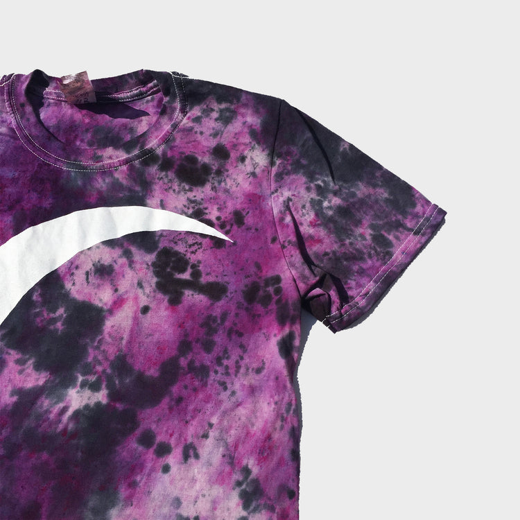 Crescent Moon Purple/Black Tie Dye T-shirt - Free Shipping - iimvclothing