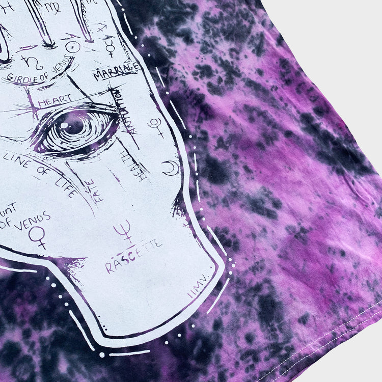 Palmistry Hand Purple/Black Tie Dye T-shirt