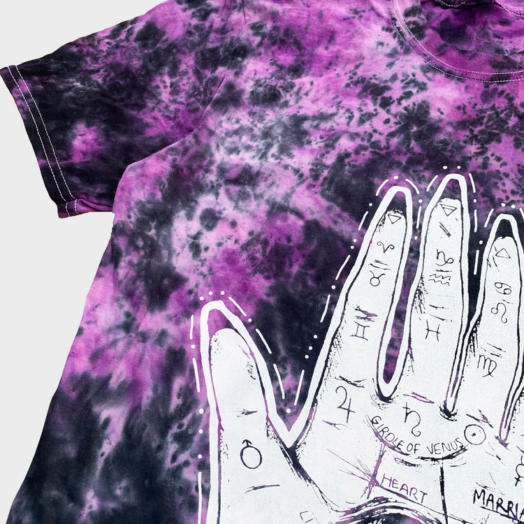 Palmistry Hand Purple/Black Tie Dye T-shirt