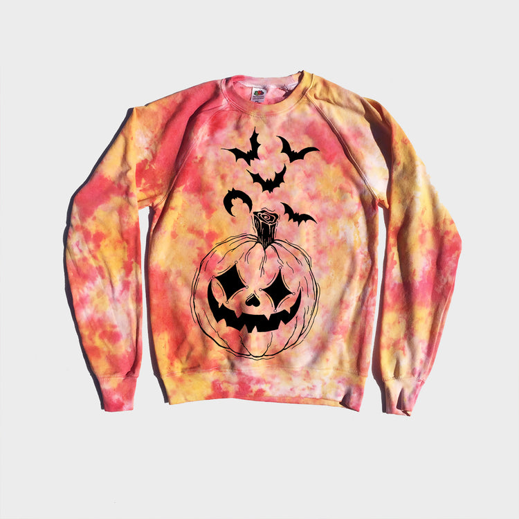 Pumpkin Harlequin Red/Yellow Tie Dye Sweatshirt - Free Shipping - iimvclothing