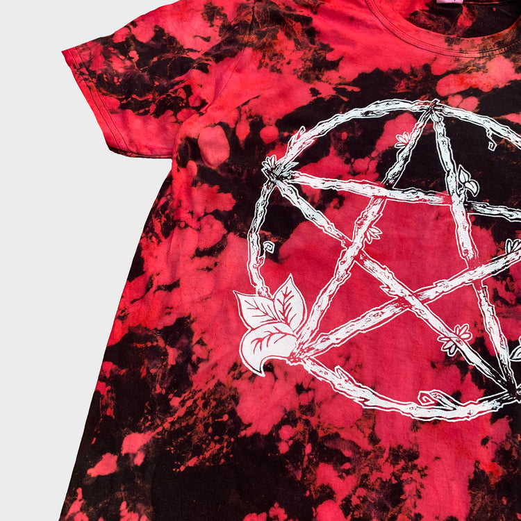 Nature Pentacle Red/Black Reverse Tie Dye T-shirt