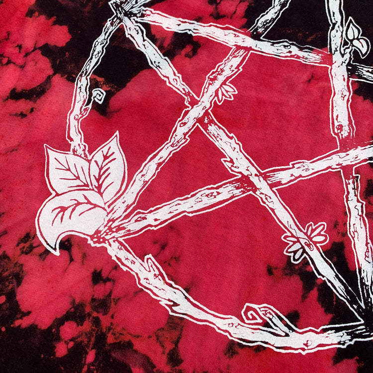 Nature Pentacle Red/Black Reverse Tie Dye T-shirt