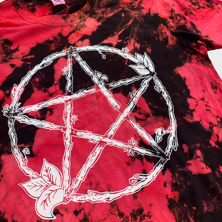 Nature Pentacle Red/Black Reverse Tie Dye T-shirt