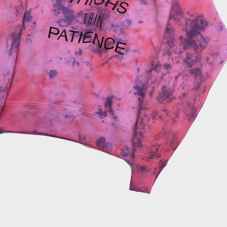 Thick Thighs Thin Patience Pink/Purple Tie Dye Sweatshirt - Free Shipping - iimvclothing