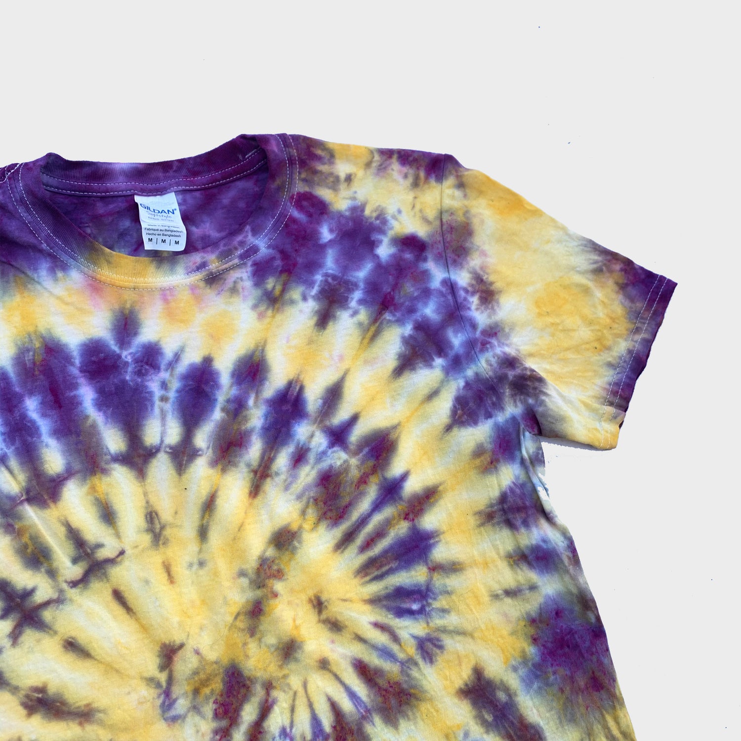 Purple/Yellow Spiral Tie Dye T-shirt - Free Shipping - iimvclothing