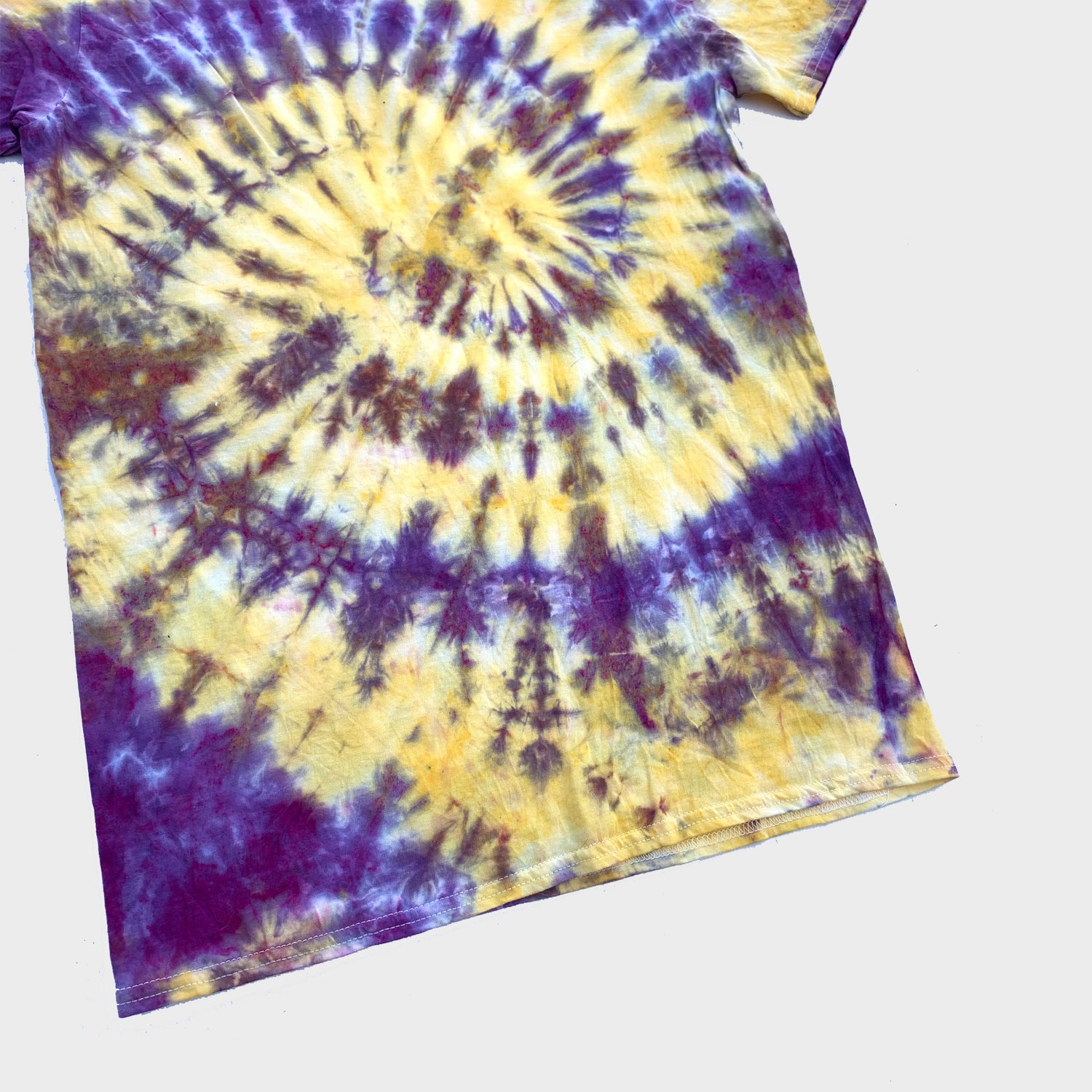 Purple/Yellow Spiral Tie Dye T-shirt - Free Shipping - iimvclothing