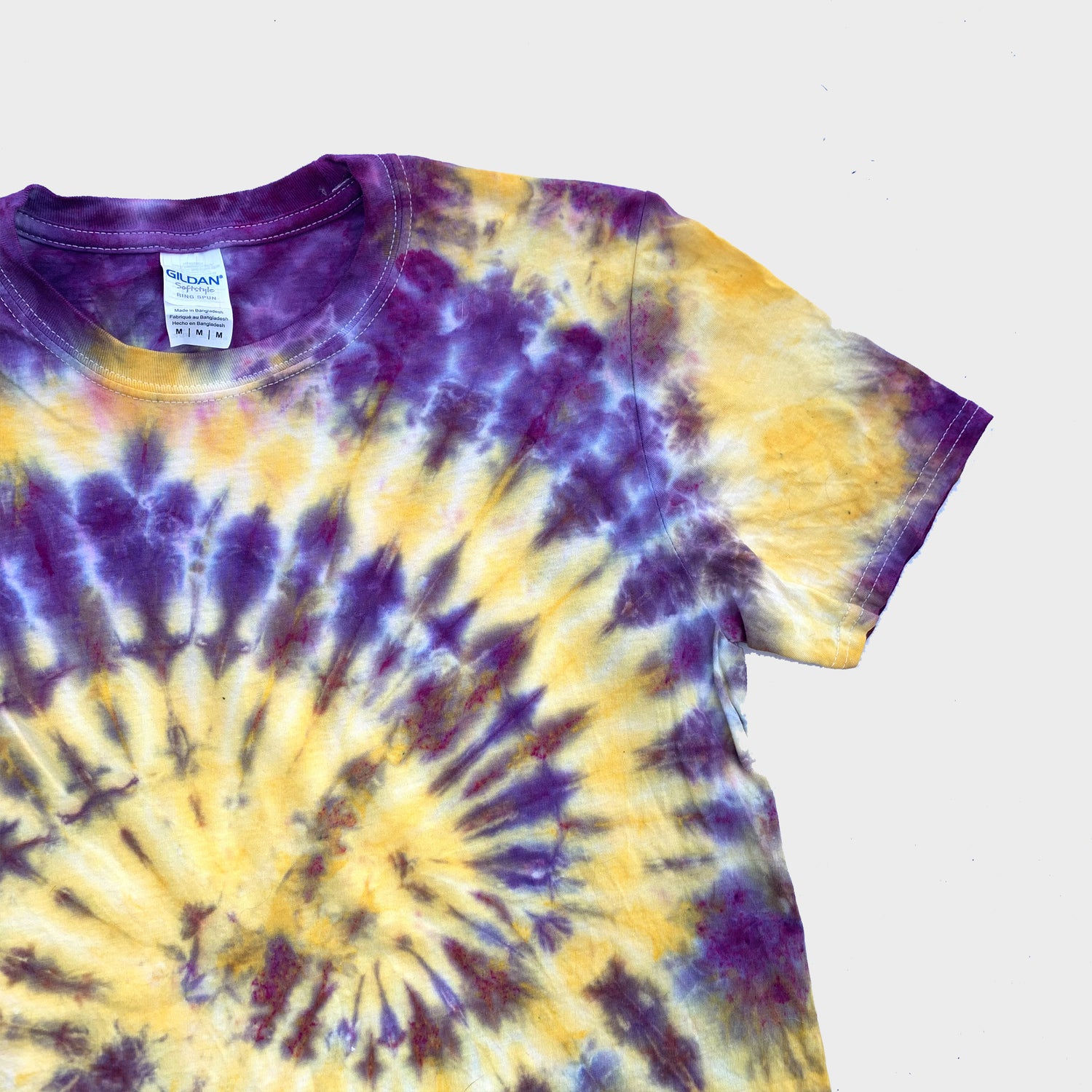 Purple/Yellow Spiral Tie Dye T-shirt - Free Shipping - iimvclothing