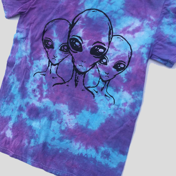 Aliens Purple/Blue Tie Dye T-shirt - Free Shipping - iimvclothing