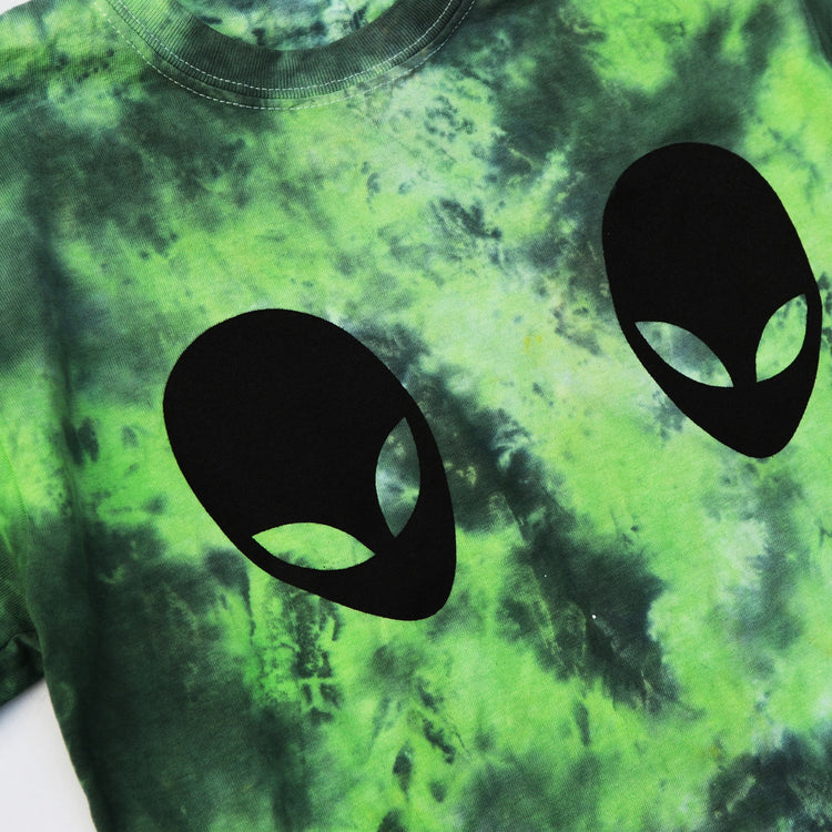Alien Boobs Green/Black Tie Dye T-shirt - Free Shipping - iimvclothing