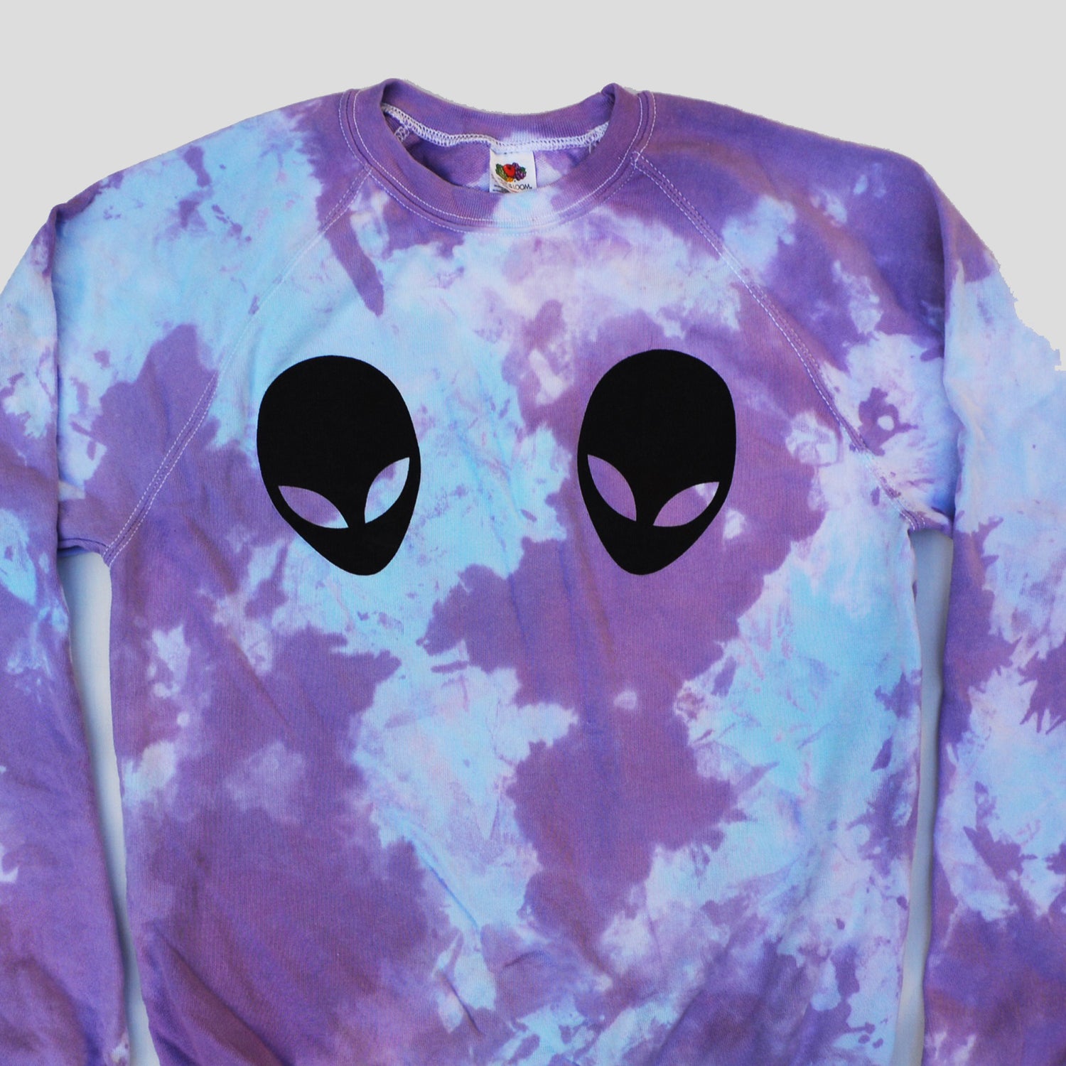 Alien Boobs Purple/Blue Tie Dye Sweatshirt - Free Shipping - iimvclothing