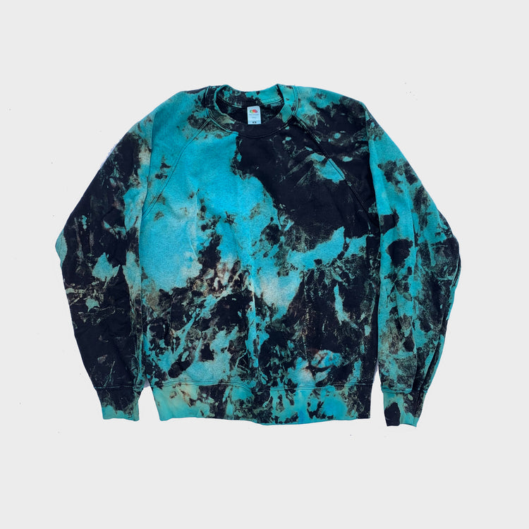 Blue/Black Reverse Tie Dye Sweatshirt - Free Shipping - iimvclothing