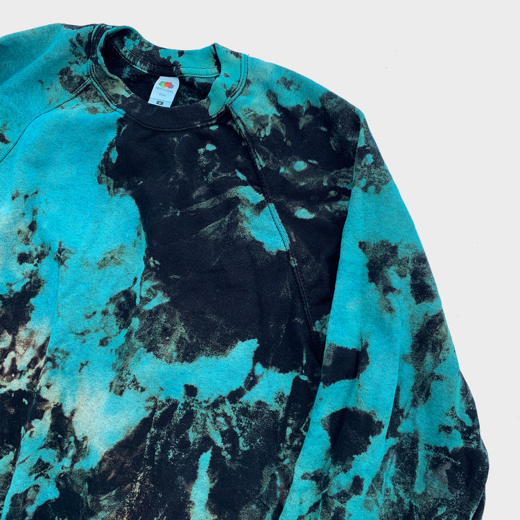 Blue/Black Reverse Tie Dye Sweatshirt - Free Shipping - iimvclothing