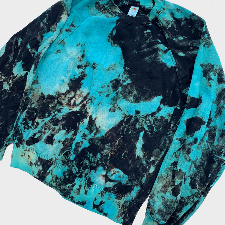 Blue/Black Reverse Tie Dye Sweatshirt - Free Shipping - iimvclothing