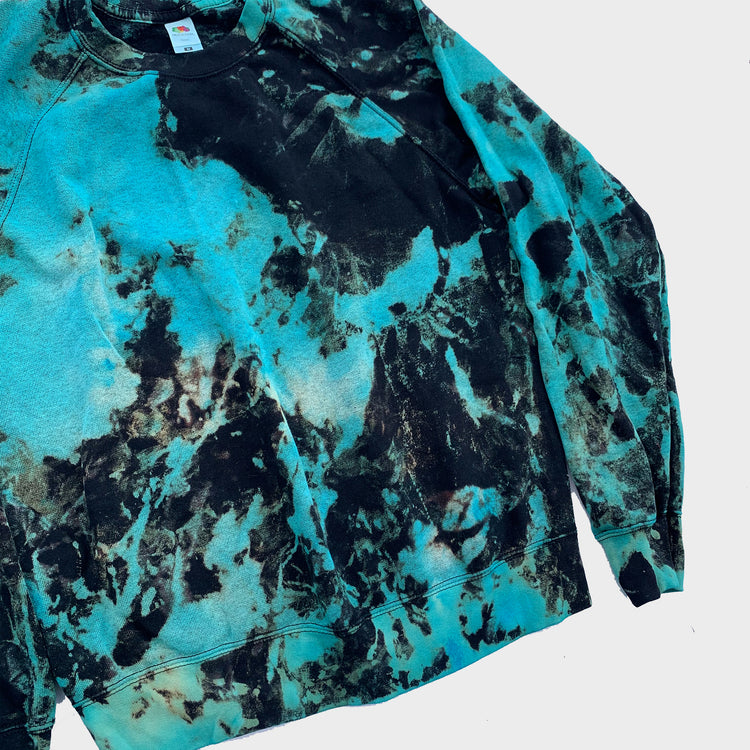 Blue/Black Reverse Tie Dye Sweatshirt - Free Shipping - iimvclothing