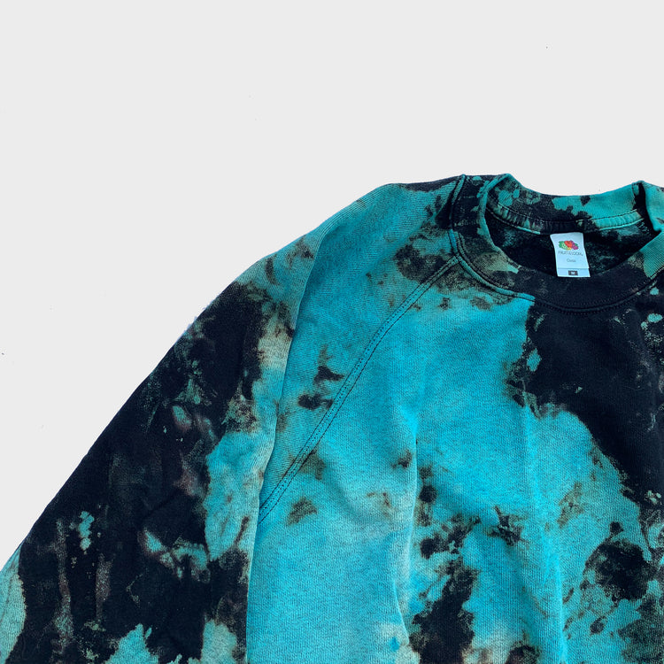 Blue/Black Reverse Tie Dye Sweatshirt - Free Shipping - iimvclothing