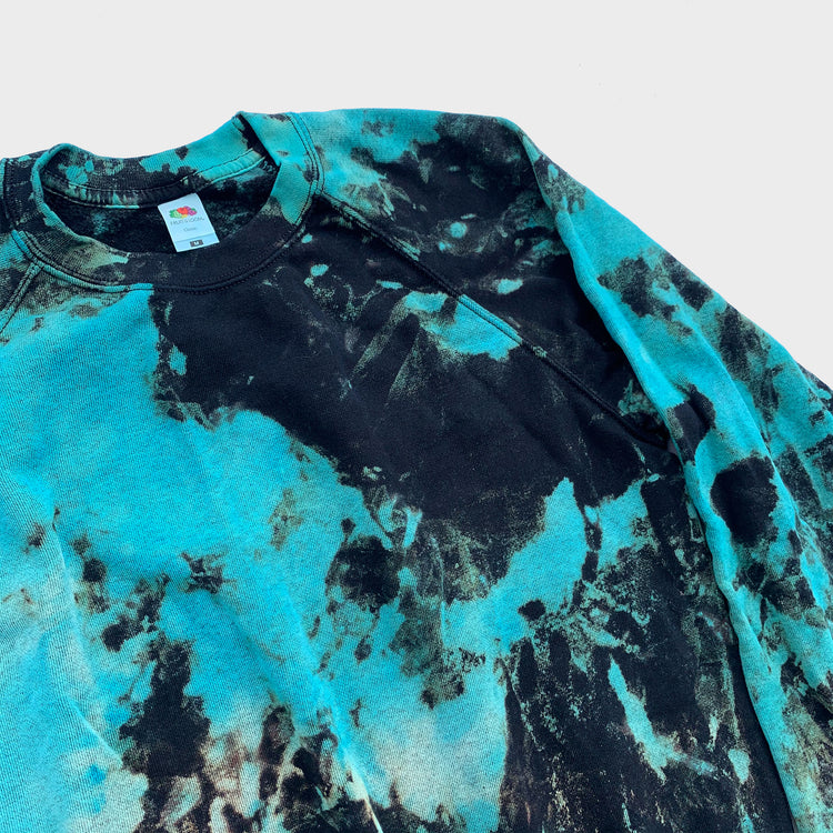 Blue/Black Reverse Tie Dye Sweatshirt - Free Shipping - iimvclothing