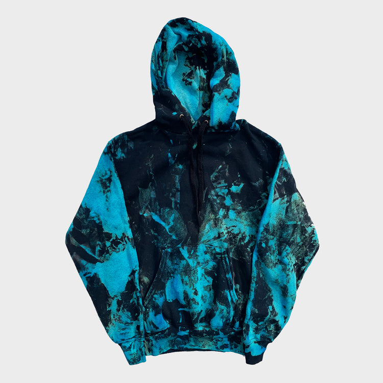 Blue/Black Reverse Tie Dye Hoodie - Free Shipping - iimvclothing