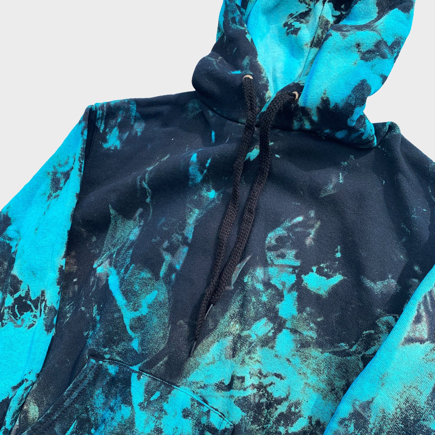 Blue/Black Reverse Tie Dye Hoodie - Free Shipping - iimvclothing