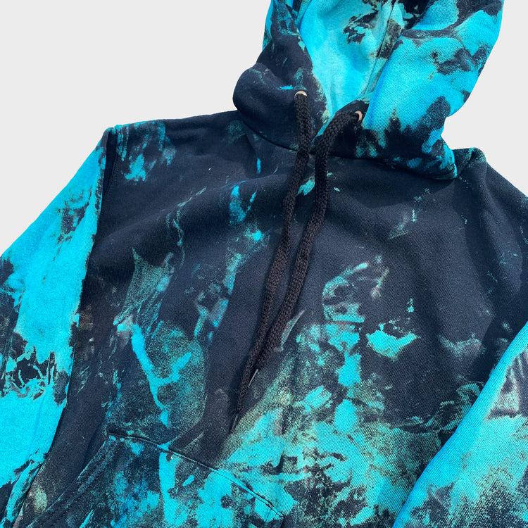 Blue/Black Reverse Tie Dye Hoodie - Free Shipping - iimvclothing