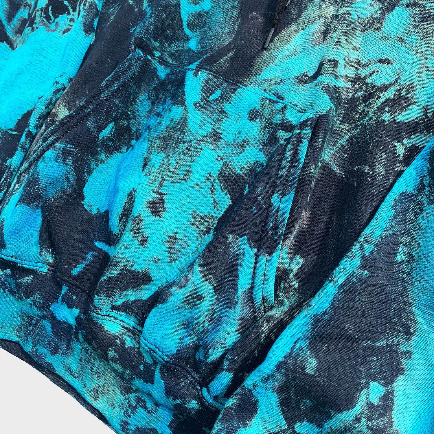 Blue/Black Reverse Tie Dye Hoodie - Free Shipping - iimvclothing