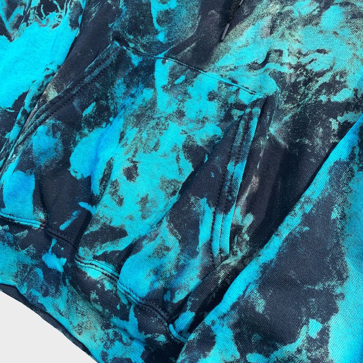 Blue/Black Reverse Tie Dye Hoodie - Free Shipping - iimvclothing