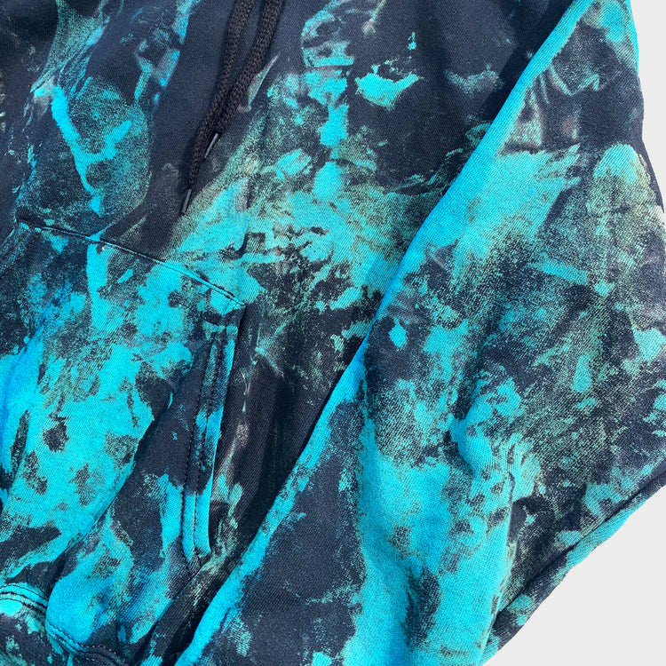 Blue/Black Reverse Tie Dye Hoodie - Free Shipping - iimvclothing