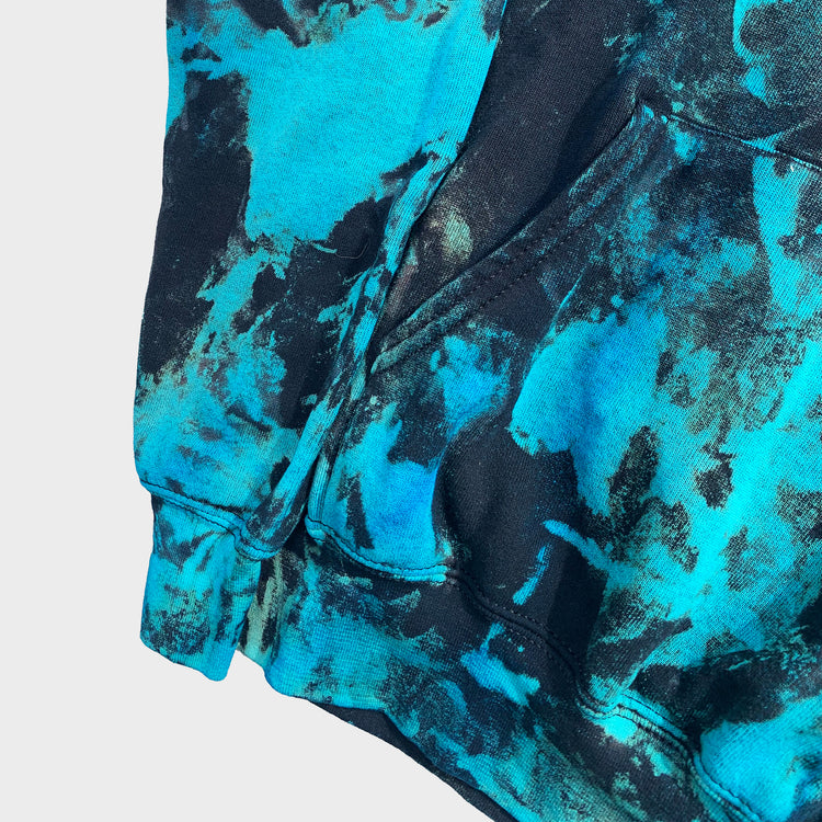 Blue/Black Reverse Tie Dye Hoodie - Free Shipping - iimvclothing