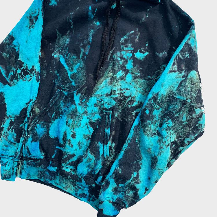 Blue/Black Reverse Tie Dye Hoodie - Free Shipping - iimvclothing