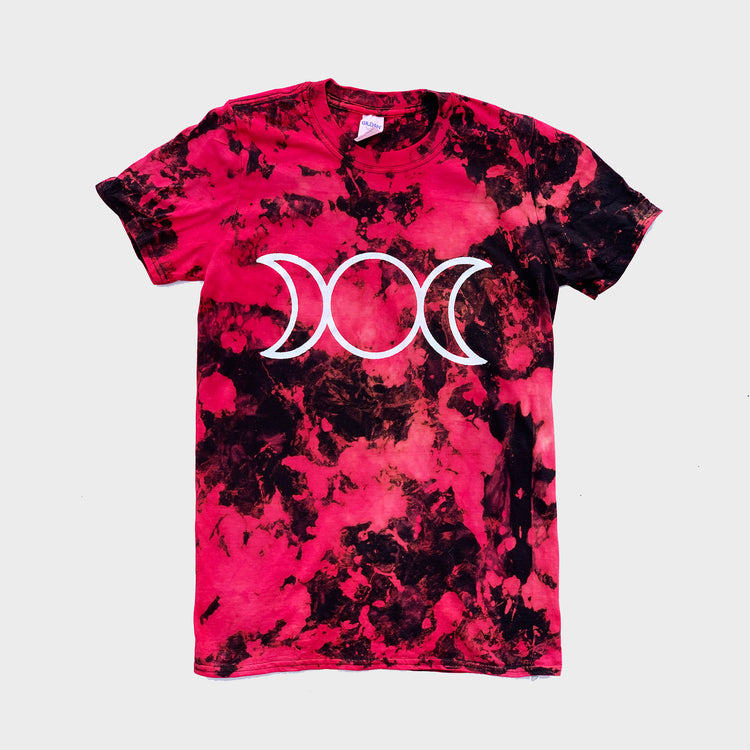 Mother Maiden Crone Red/Black Reverse Tie Dye T-shirt - Free Shipping - iimvclothing
