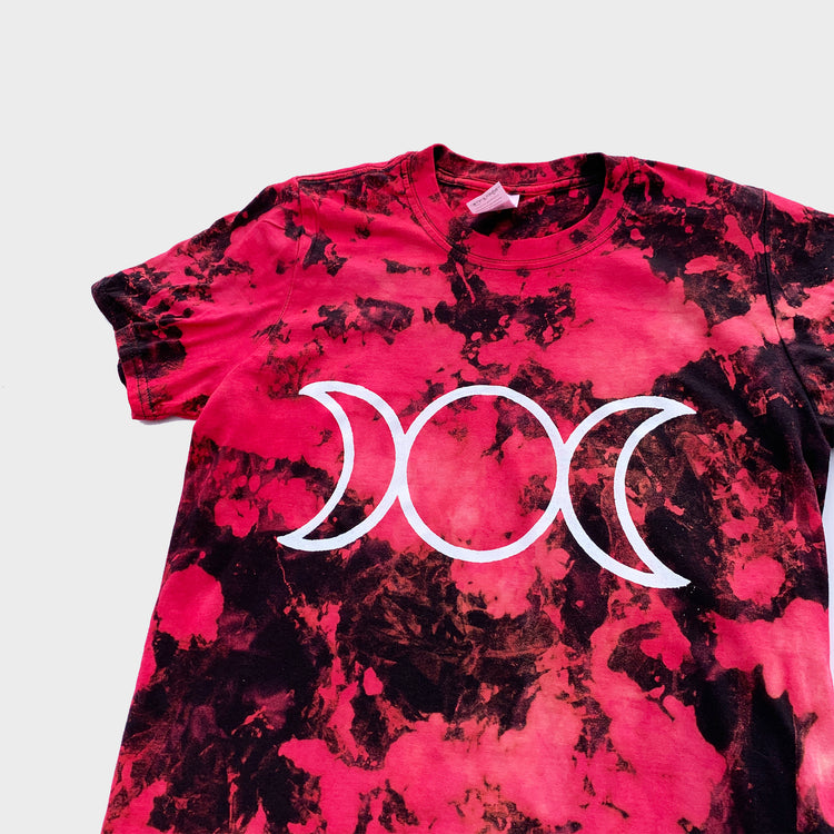 Mother Maiden Crone Red/Black Reverse Tie Dye T-shirt - Free Shipping - iimvclothing