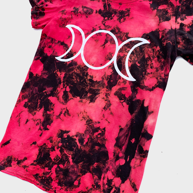 Mother Maiden Crone Red/Black Reverse Tie Dye T-shirt - Free Shipping - iimvclothing