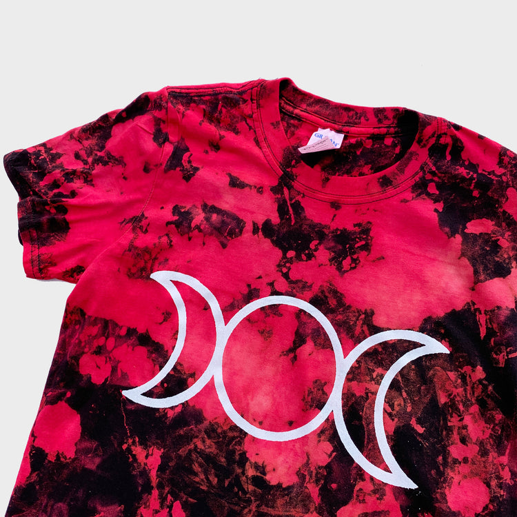 Mother Maiden Crone Red/Black Reverse Tie Dye T-shirt - Free Shipping - iimvclothing