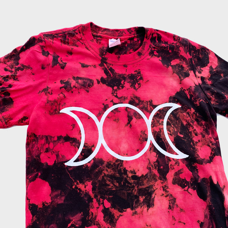 Mother Maiden Crone Red/Black Reverse Tie Dye T-shirt - Free Shipping - iimvclothing