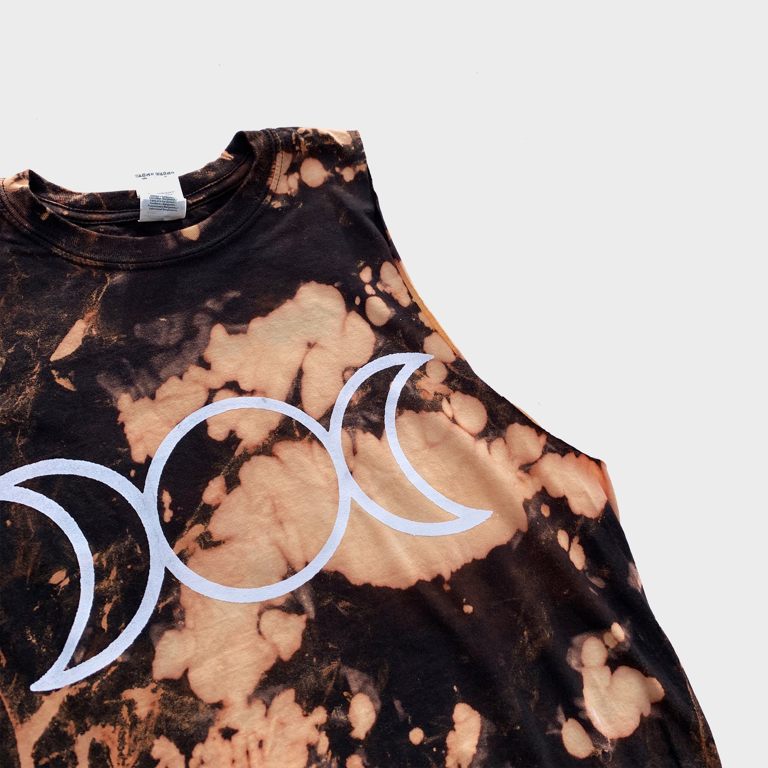 Mother Maiden Crone Acid Burned Tie Dye Fringed Crop Top - Free Shipping - iimvclothing