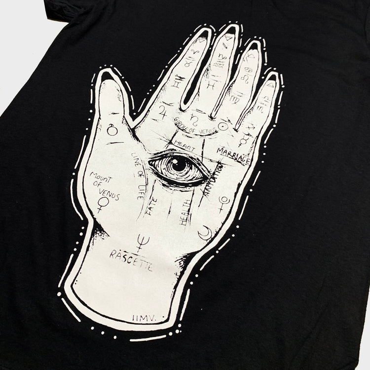 Palmistry Hand Black T-shirt