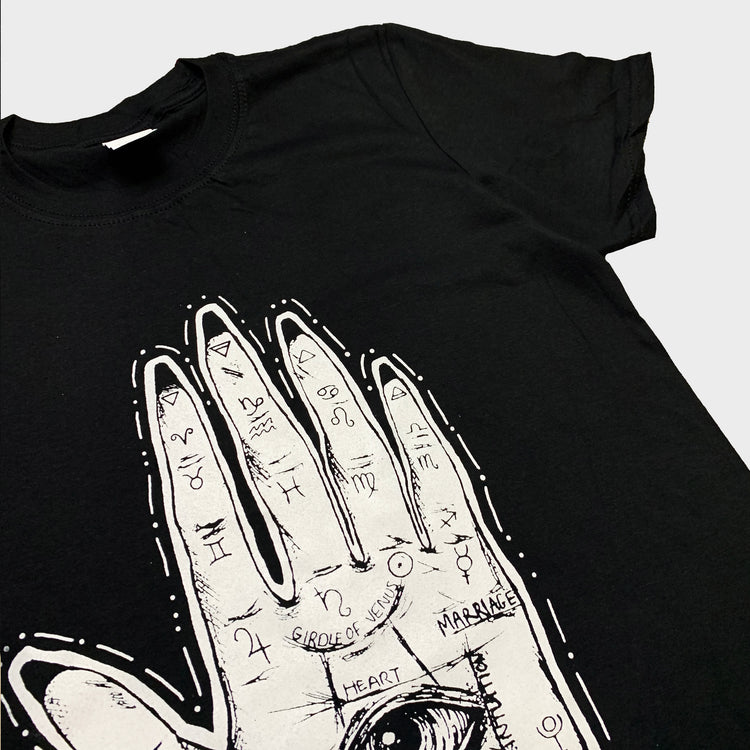 Palmistry Hand Black T-shirt