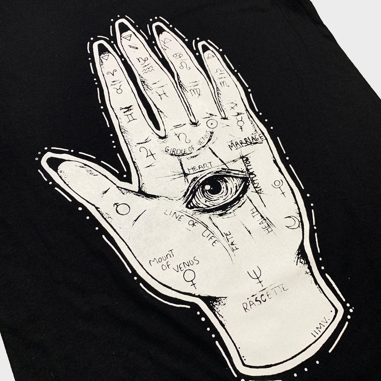 Palmistry Hand Black T-shirt