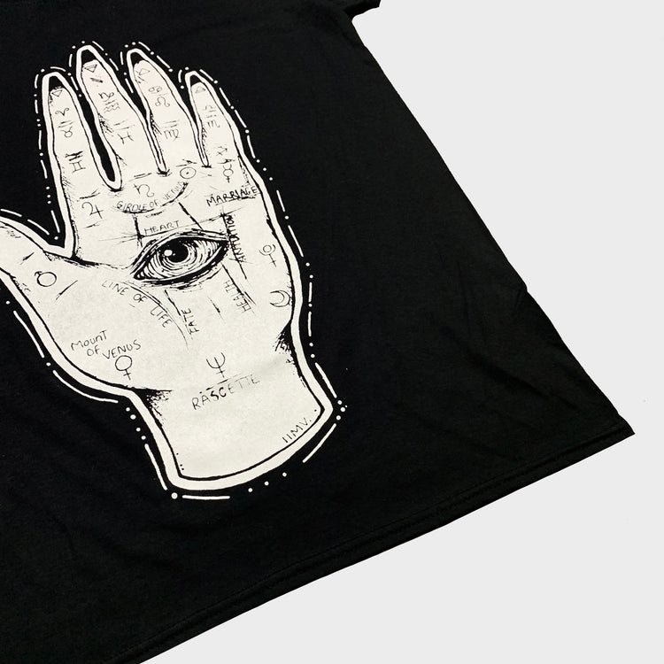 Palmistry Hand Black T-shirt