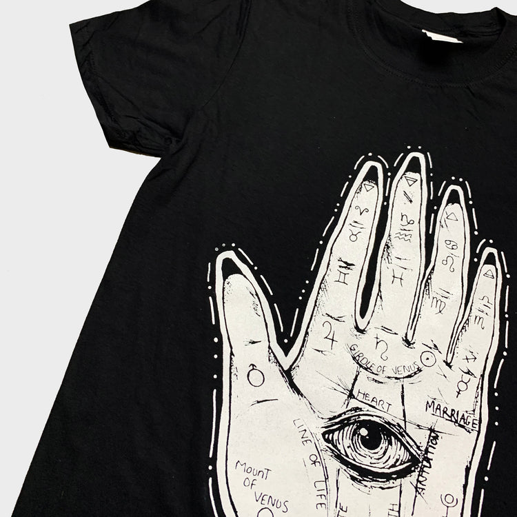 Palmistry Hand Black T-shirt