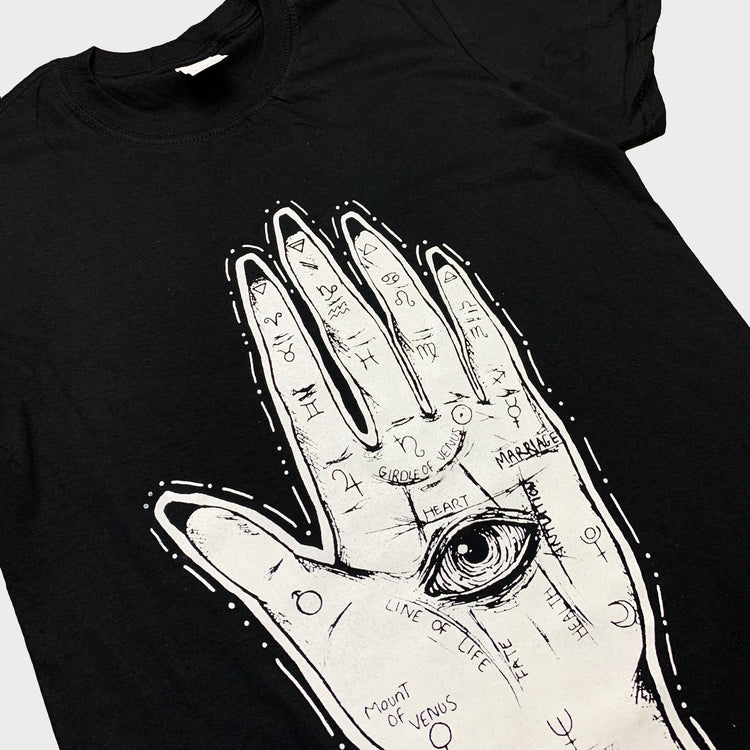 Palmistry Hand Black T-shirt
