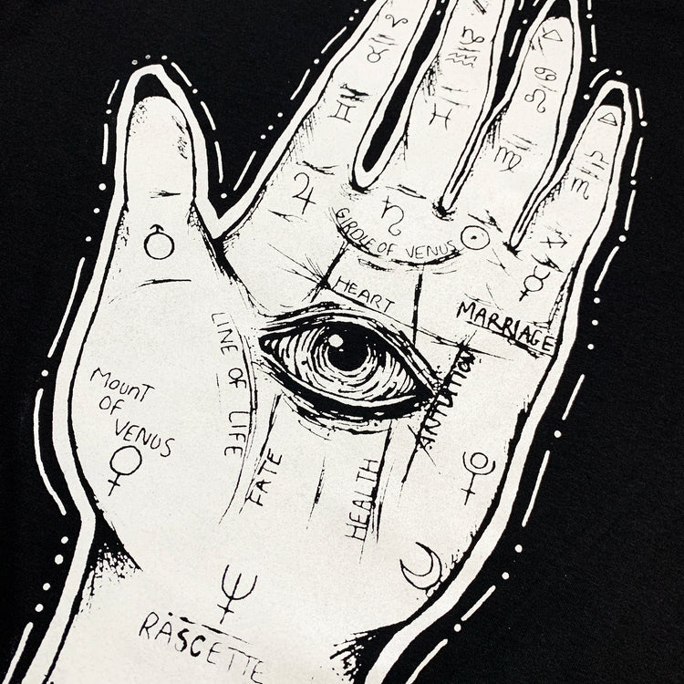 Palmistry Hand Black T-shirt
