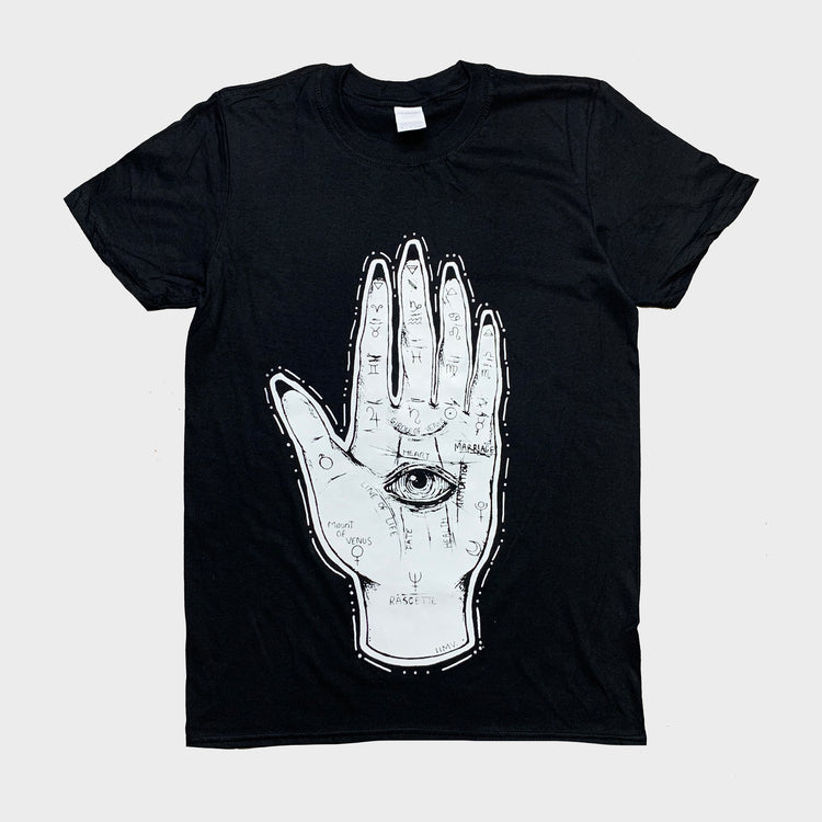 Palmistry Hand Black T-shirt