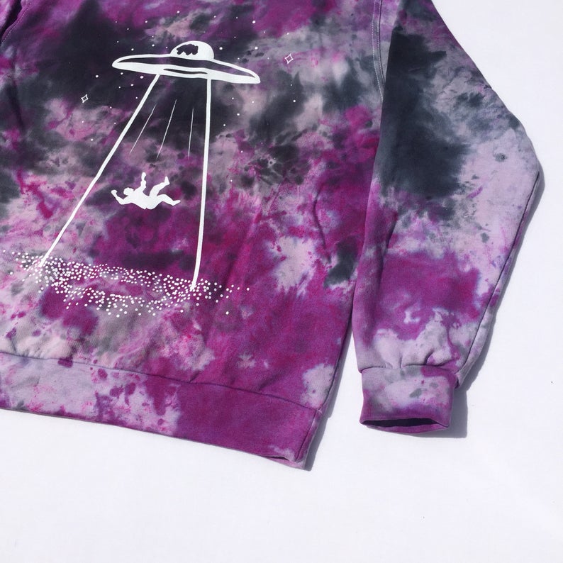 UFO Purple/Black Tie Dye Sweatshirt - Free Shipping - iimvclothing